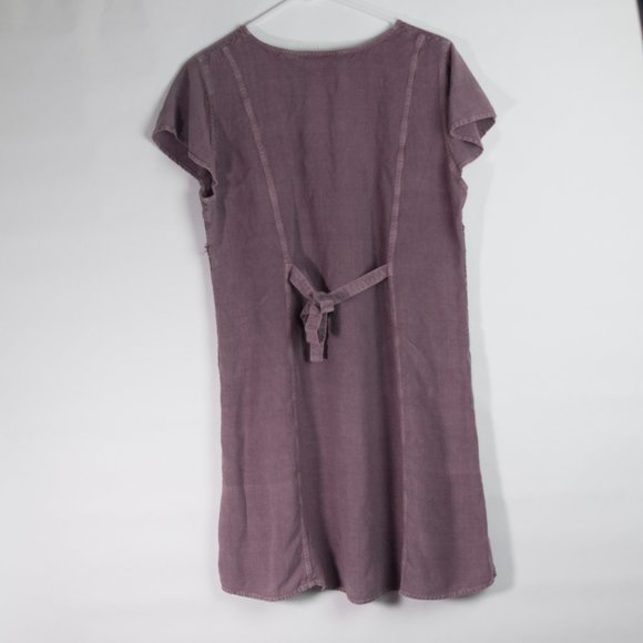Model France Lagenlook purple tie back tunic - Picture 7 of 7